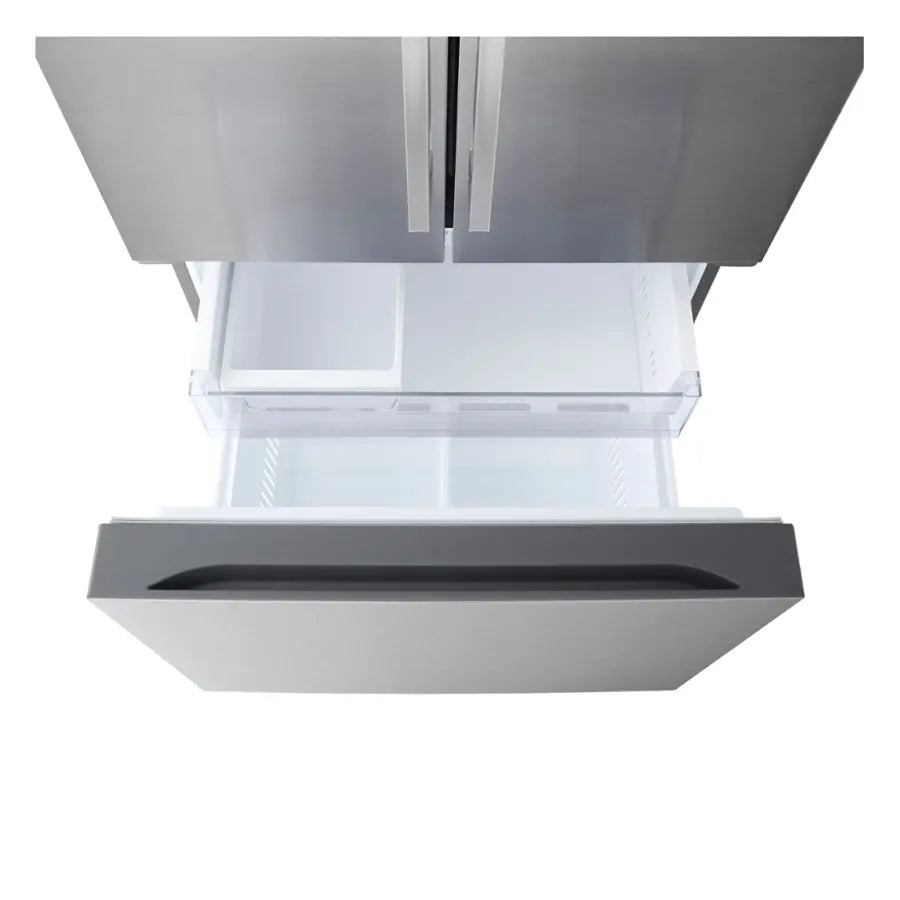 LG - Standard Depth MAX 25.1 Cu. Ft. French Door Smart Refrigerator with Glide N' Serve Drawer - Stainless Steel