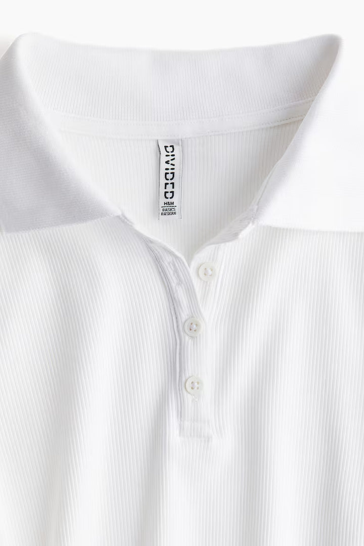 H&M RIBBED POLO SHIRT