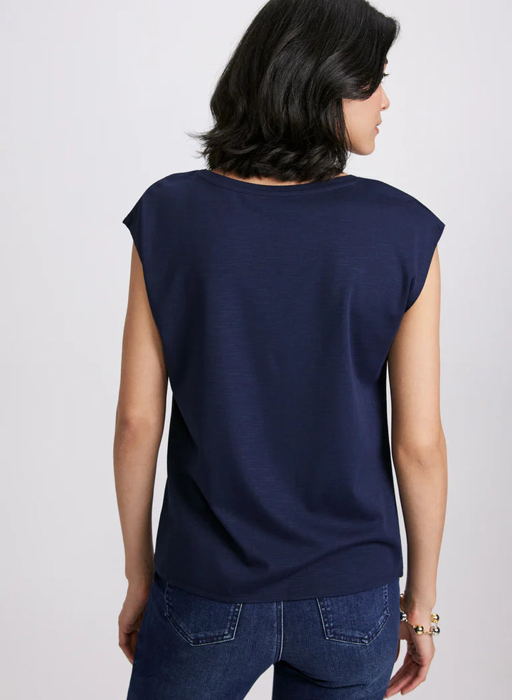 LAURA Metallic Button T-Shirt