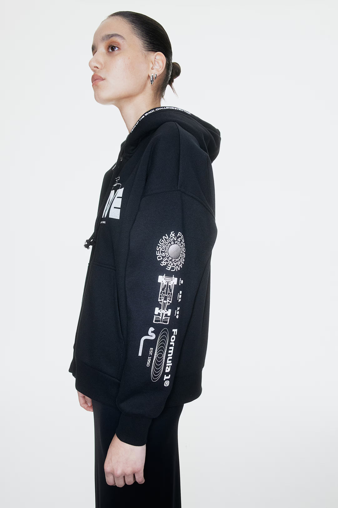 H&M Oversized Hooded Jacket with Motif