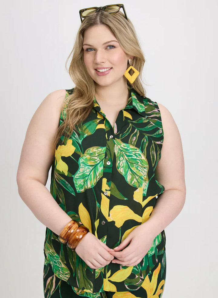 LAURA Palm Print Blouse