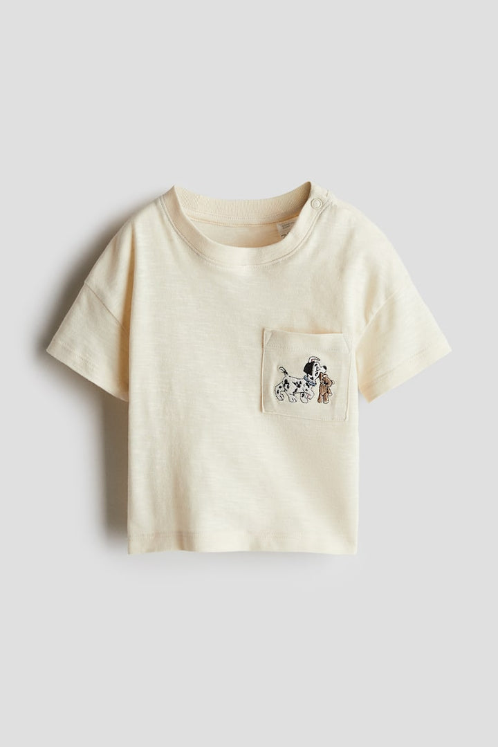 H&M Cotton T-Shirt with Patch Pocket