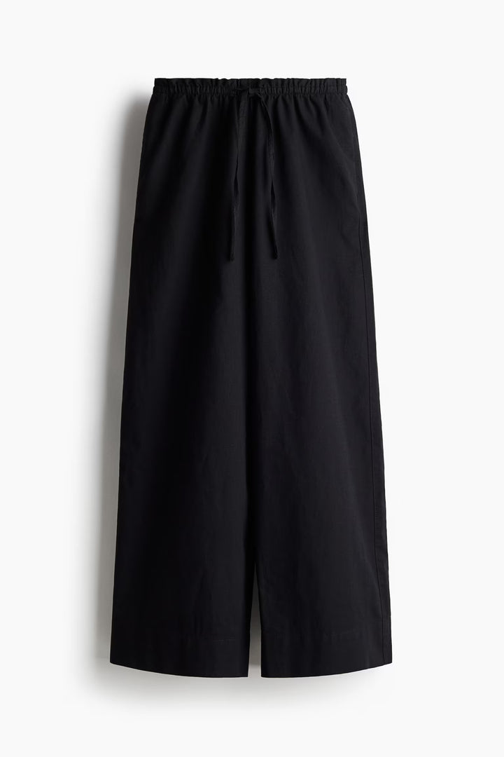 H&M Wide-leg Linen-blend Pants
