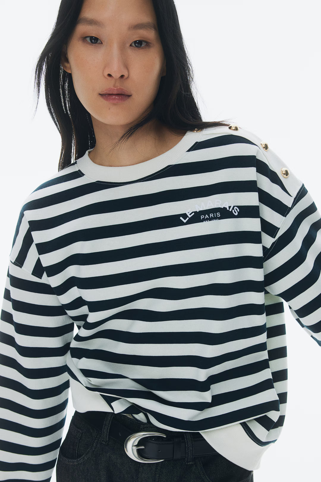 H&M Sweatshirt with Text Motif