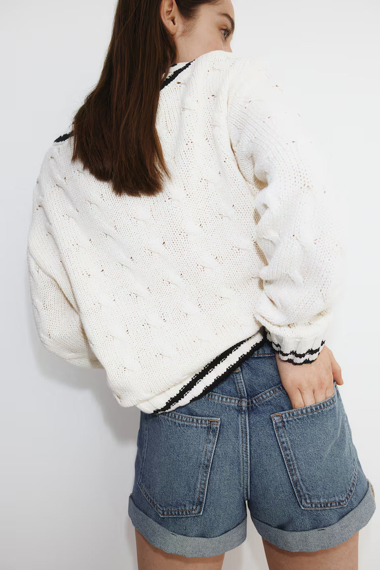 H&M HIGH-WAIST DENIM SHORTS