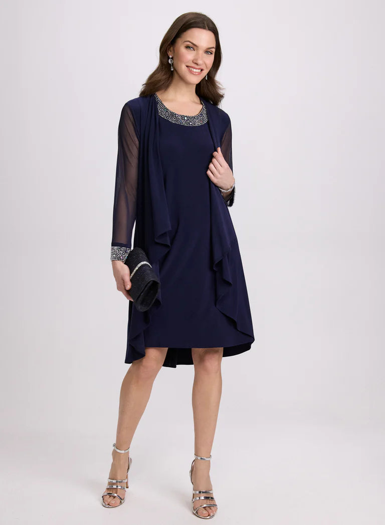 LAURA Rhinestone Embellished Dress & Jacket Set
