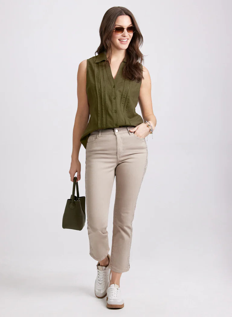 LAURA Sleeveless Linen Blouse