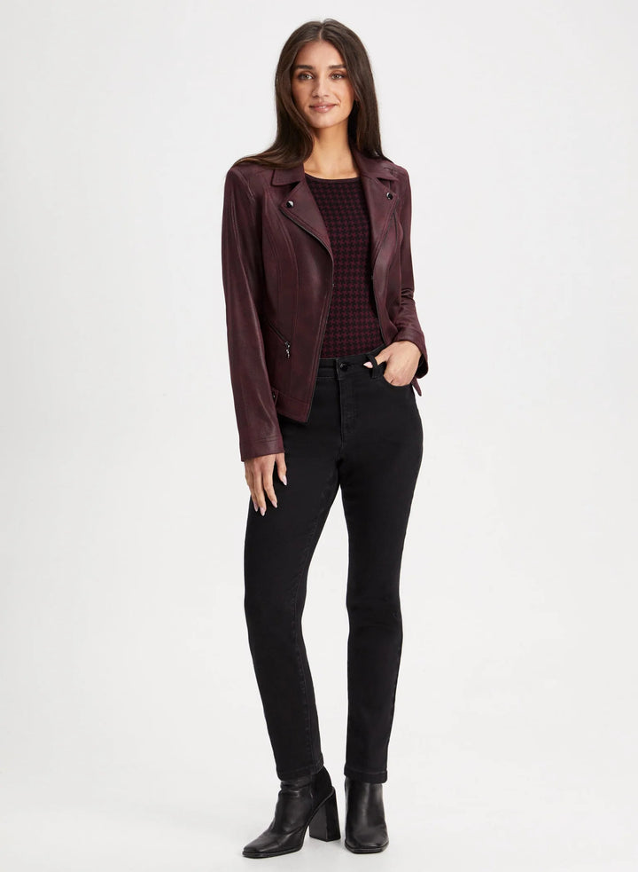 LAURA Snap Detail Faux Suede Jacket