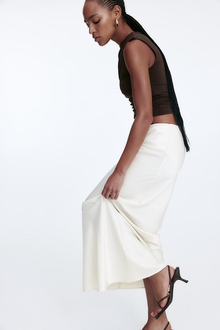 H&M Satin Skirt with Drawstring