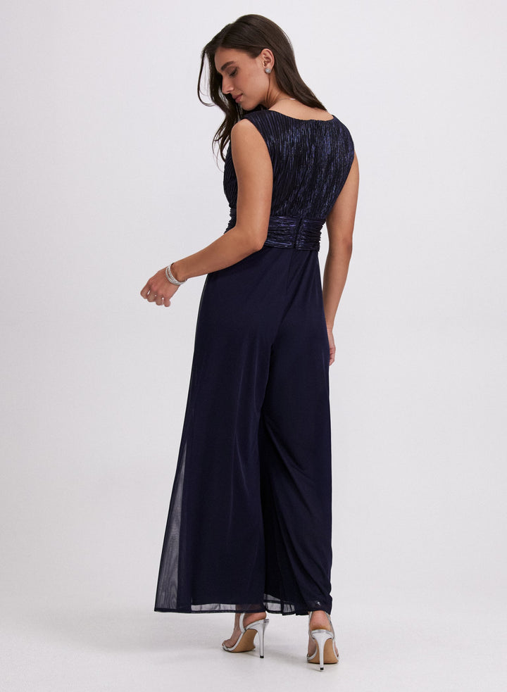 LAURA Metallic Pleated Jumpsuit