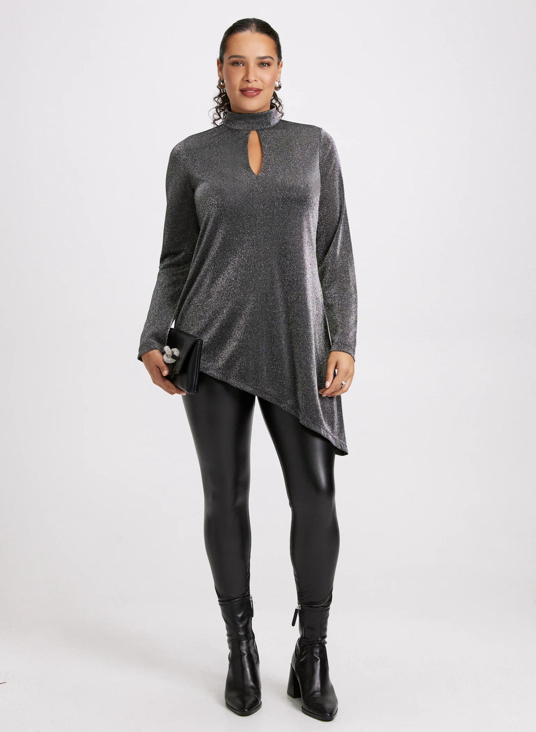LAURA Metallic Asymmetrical Tunic