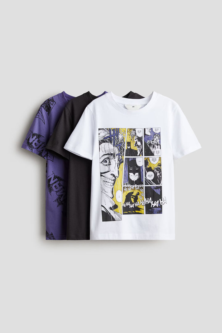 H&M 3-pack Printed Cotton T-Shirts
