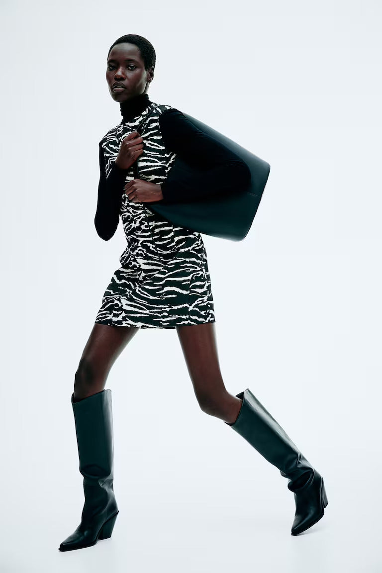 H&M Jacquard-Weave Mini Dress