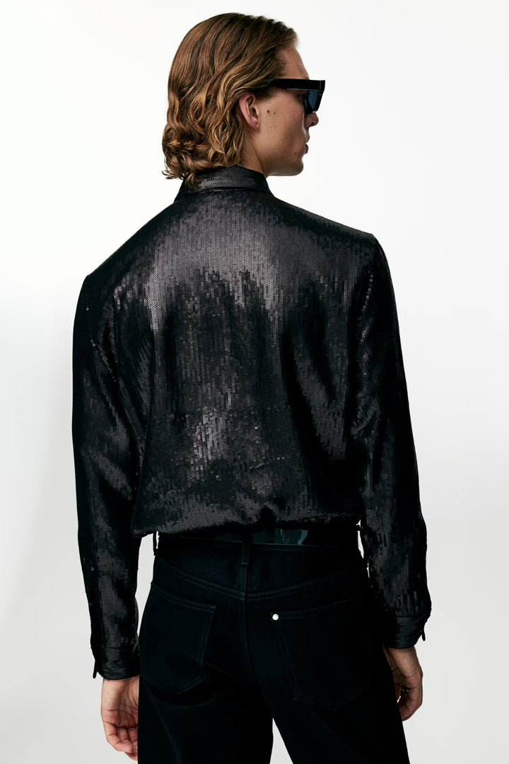 H&M Regular Fit Sequined Shirt