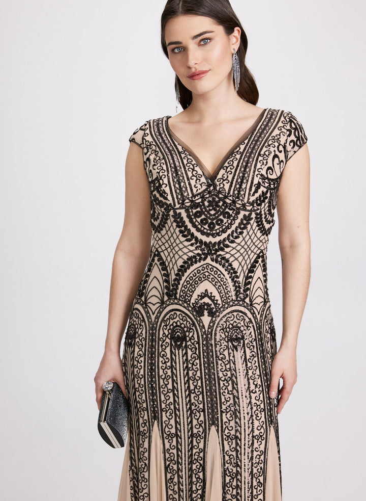 LAURA Sequin Fit & Flare Dress