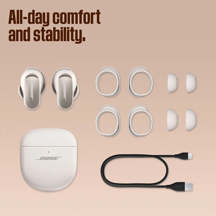 Bose QuietComfort Ultra Earbuds, Wireless Noise Cancelling Earbuds, White Smoke