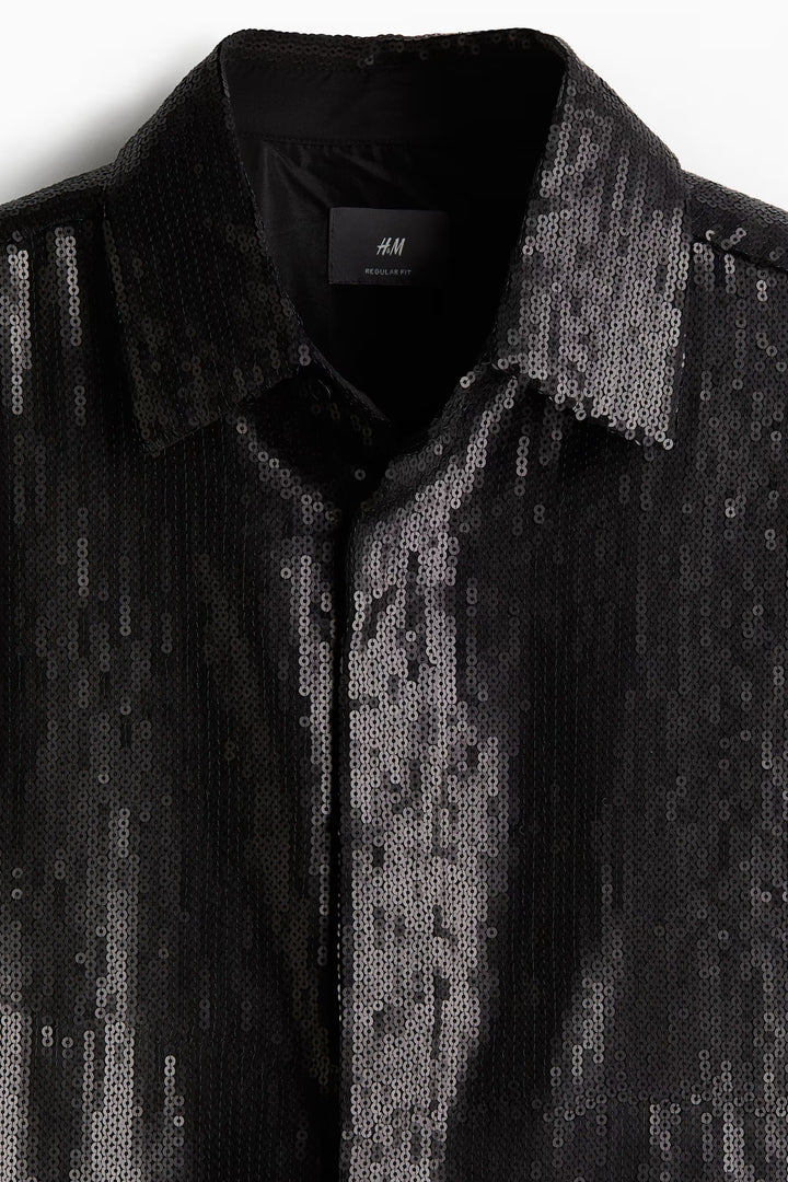 H&M Regular Fit Sequined Shirt