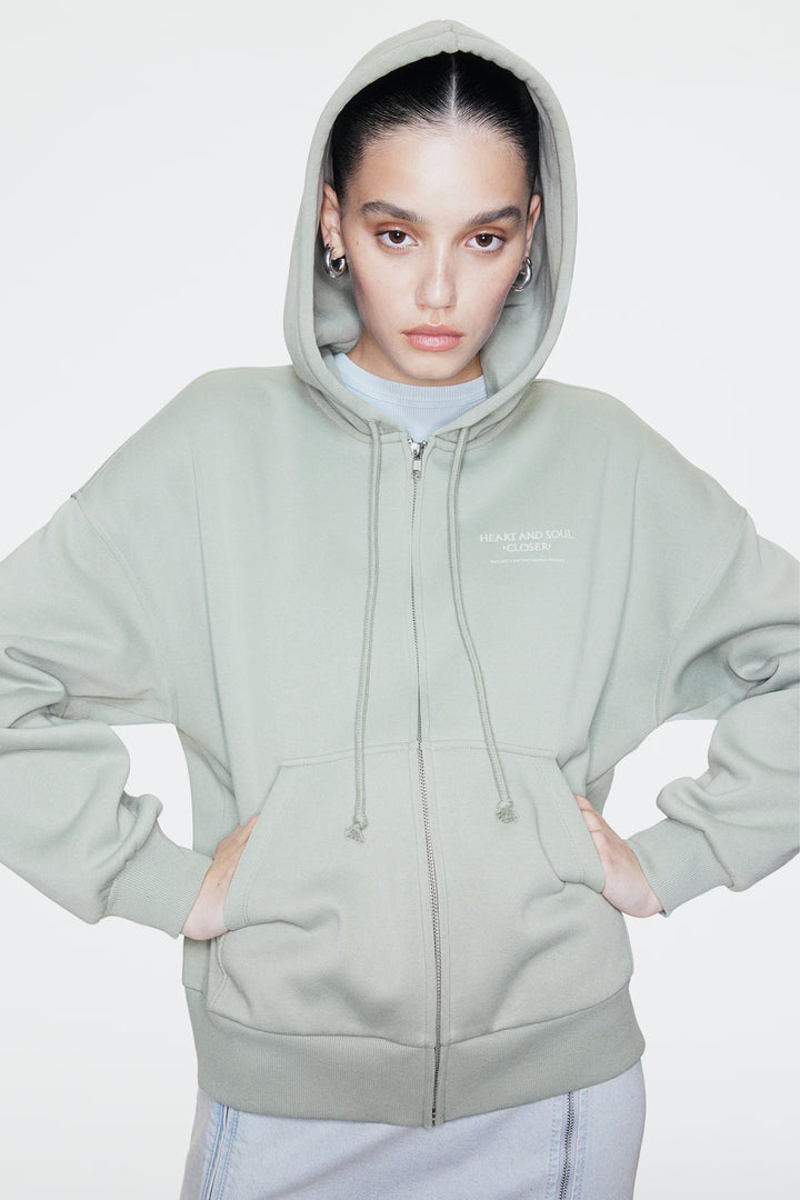 H&M Oversized Hooded Jacket with Motif