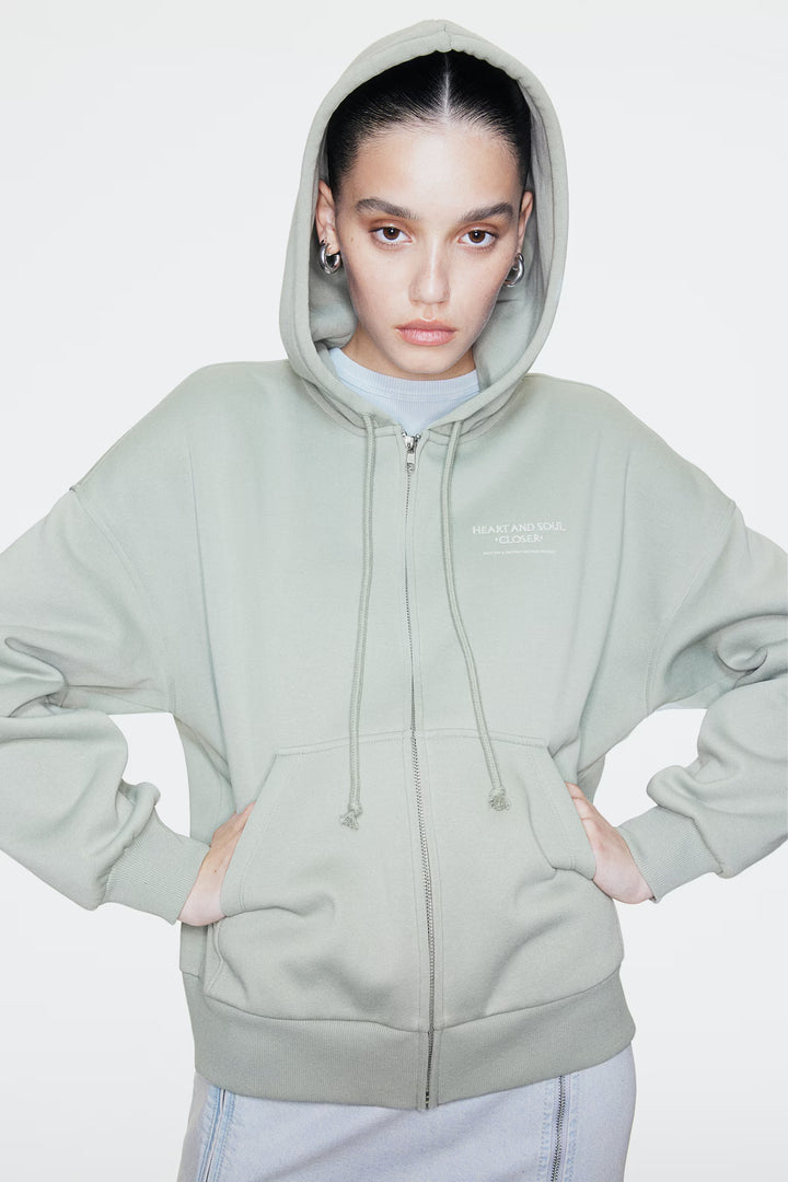 H&M Oversized Hooded Jacket with Motif