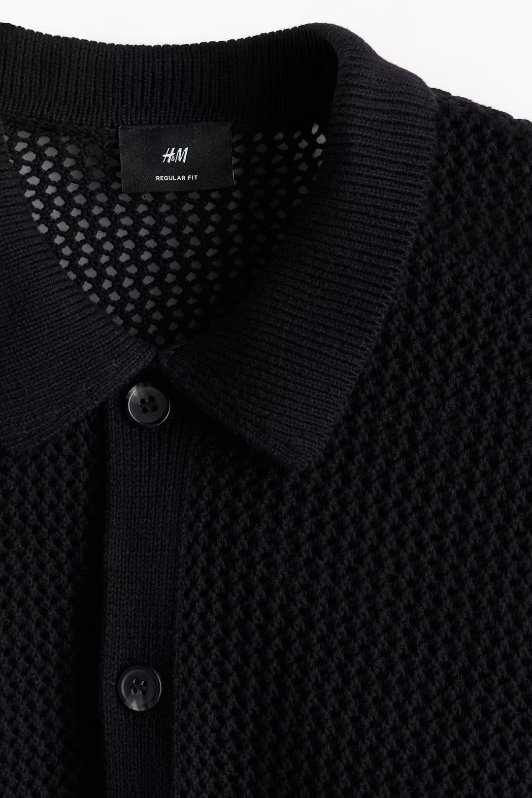 H&M Regular Fit Pointelle-Knit Shirt