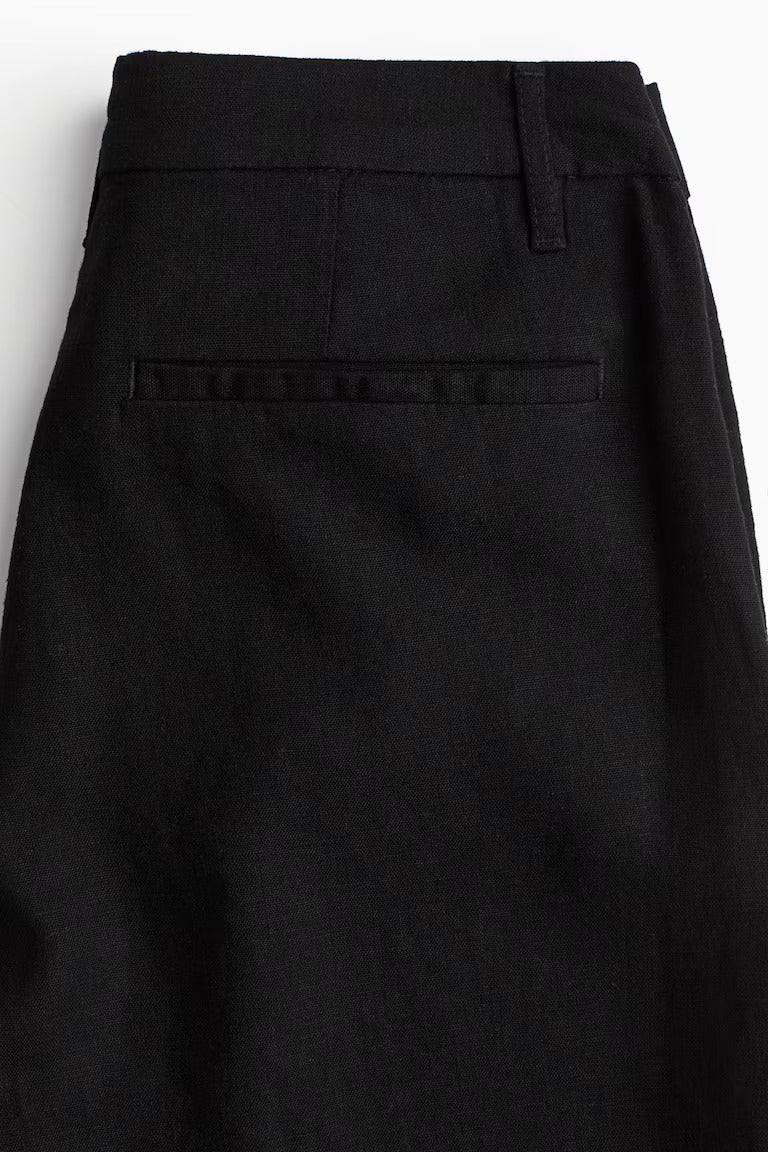 H&M KNEE-LENGTH LINEN-BLEND SHORTS