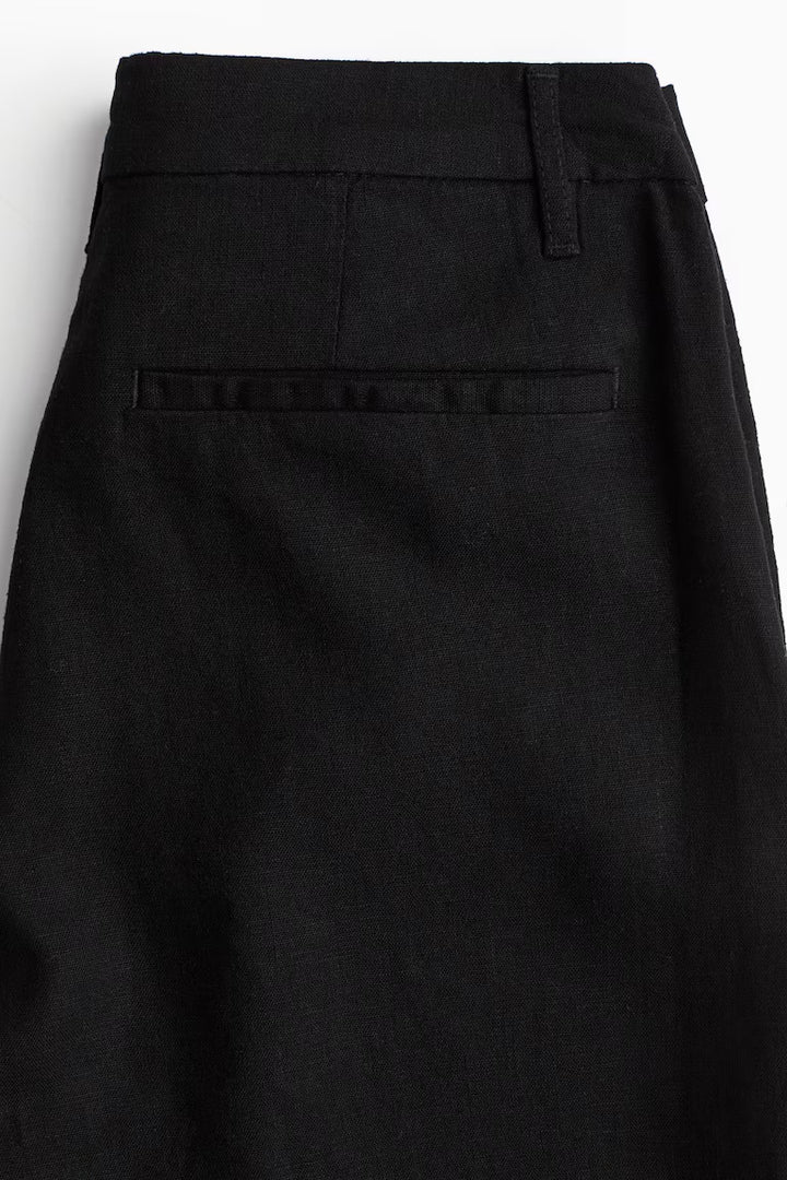 H&M KNEE-LENGTH LINEN-BLEND SHORTS