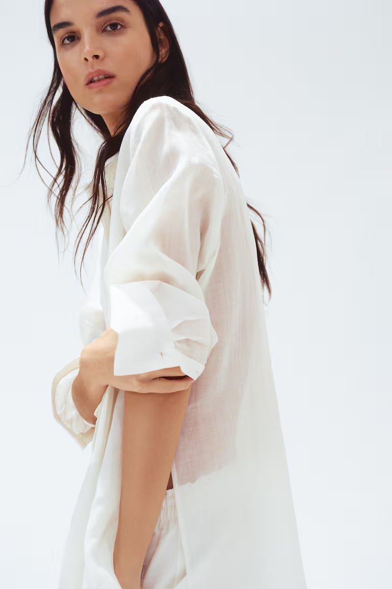 H&M Ramie Tuxedo Shirt
