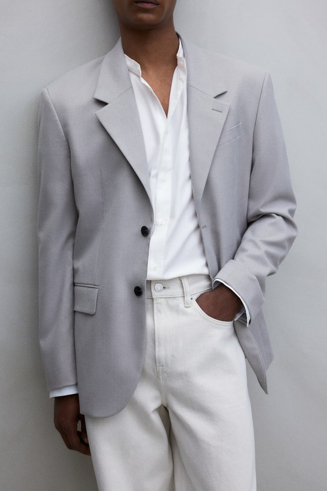 H&M Regular Fit Band-Collar Shirt