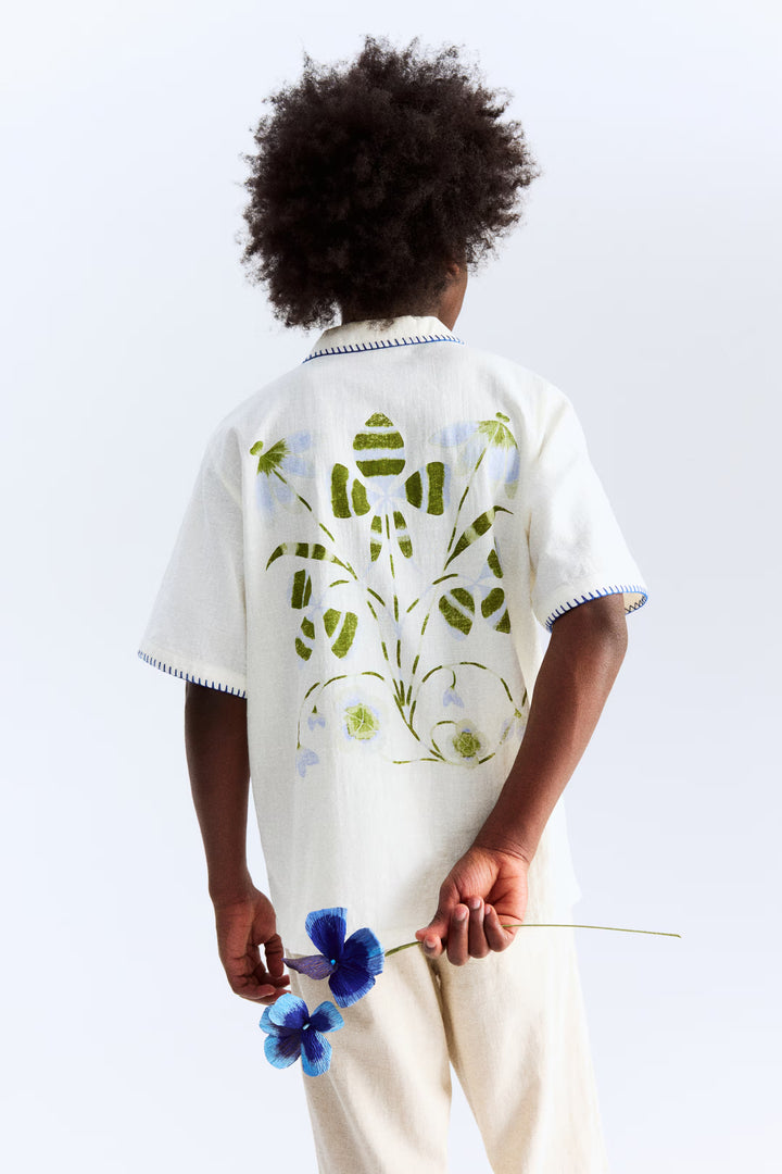 H&M Cotton Resort Shirt with Motif