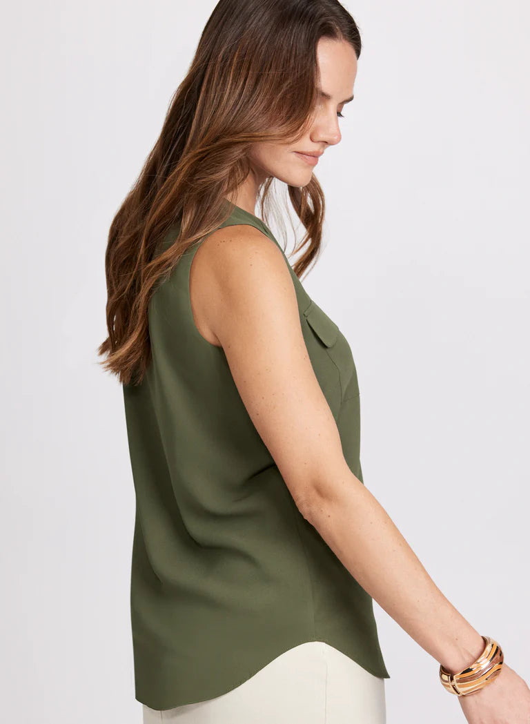 LAURA Sleeveless Pocket Blouse
