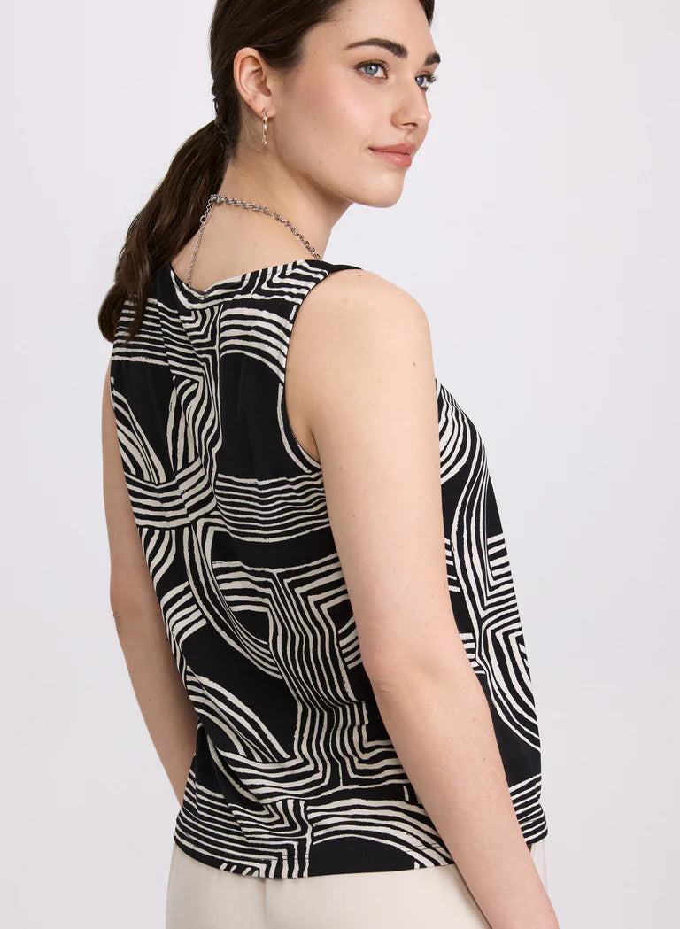 LAURA Sleeveless Geometric Top