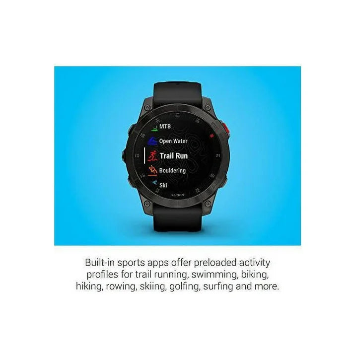 Garmin epix Gen 2, Premium active smartwatch, Health and wellness features, touchscreen AMOLED display, adventure watch with advanced features, black titanium