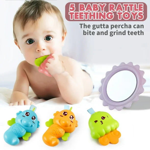 Baby Play Mat Baby Gym Funny Play Piano Tummy Time Baby Activity Gym Mat with 5 Infant Learning Sensory Baby Toys