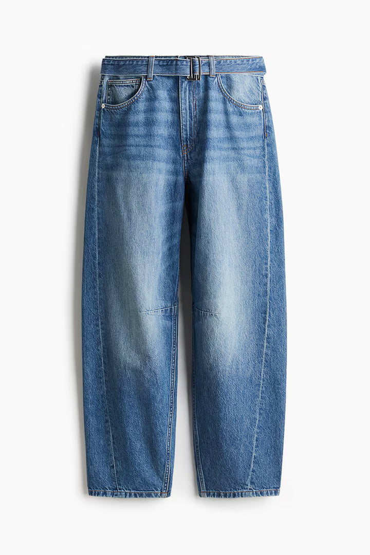 H&M High-Rise Barrel-Leg Jeans
