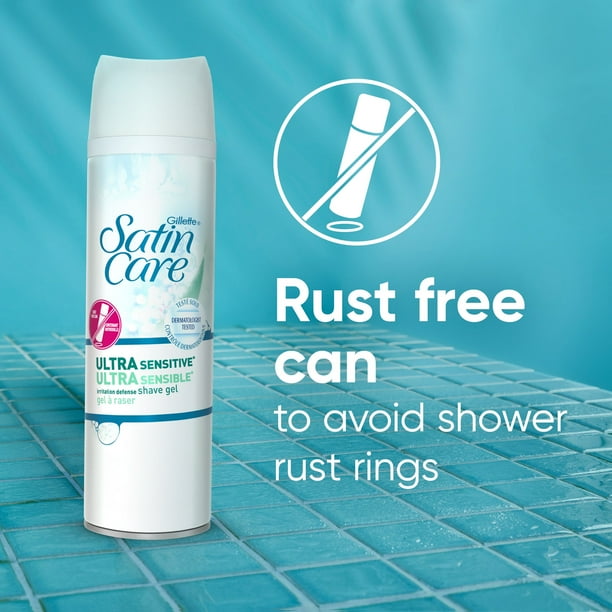Gillette Venus Satin Care Ultra Sensitive Skin Shave Gel, Shaving Cream for Women, Fragrance Free, 198G