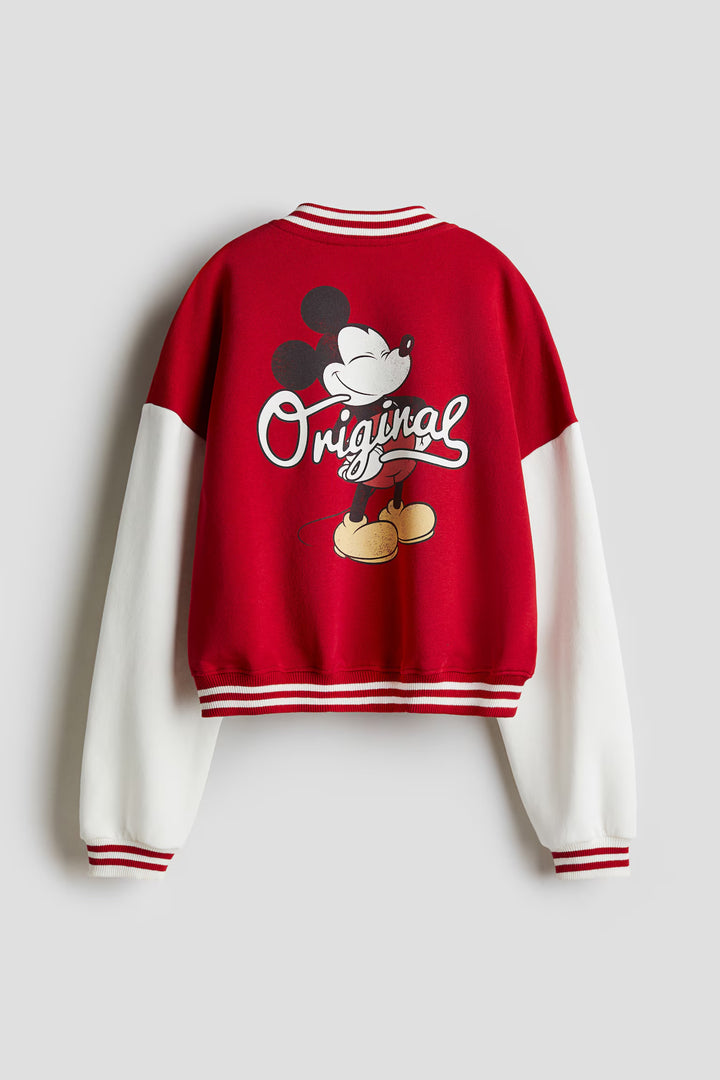 H&M Printed Sweatshirt Baseball Jacket