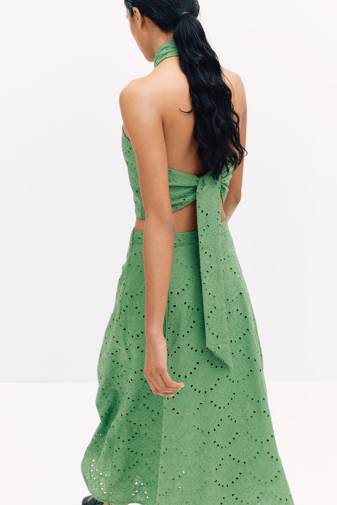 H&M Eyelet-Embroidered Halterneck Top
