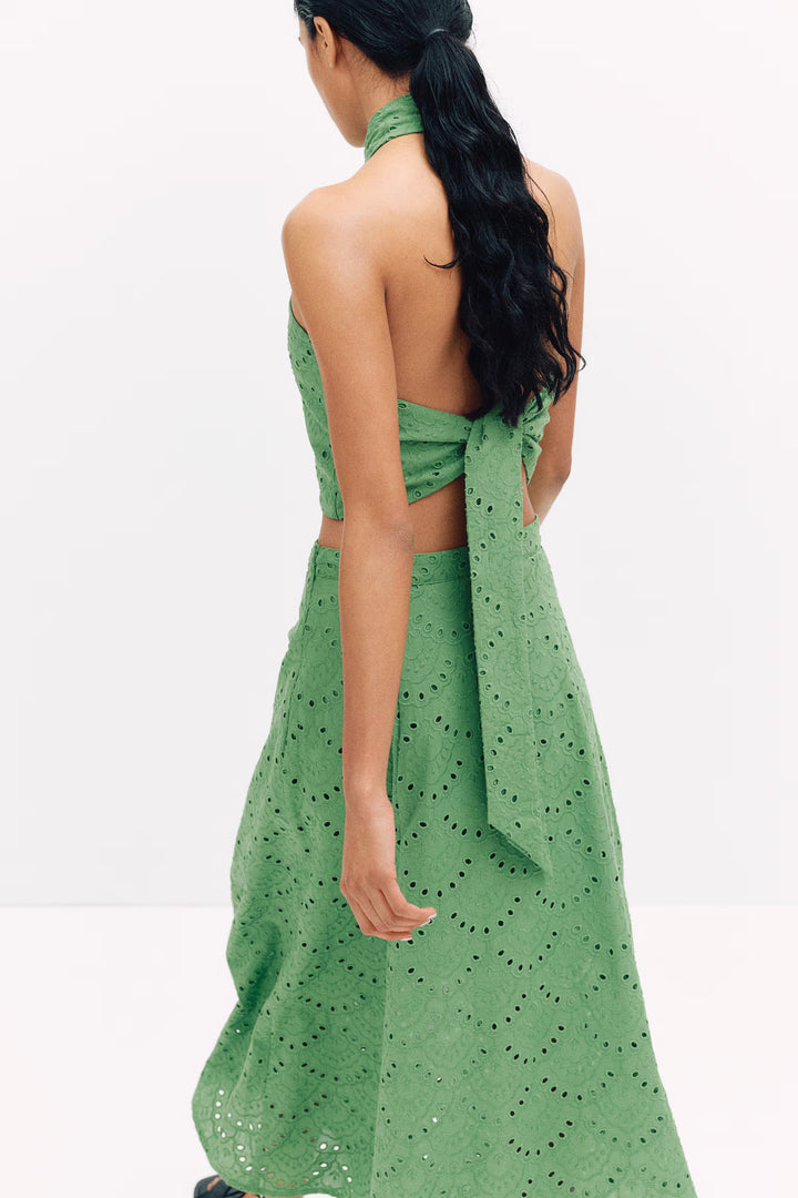 H&M Eyelet-Embroidered Halterneck Top