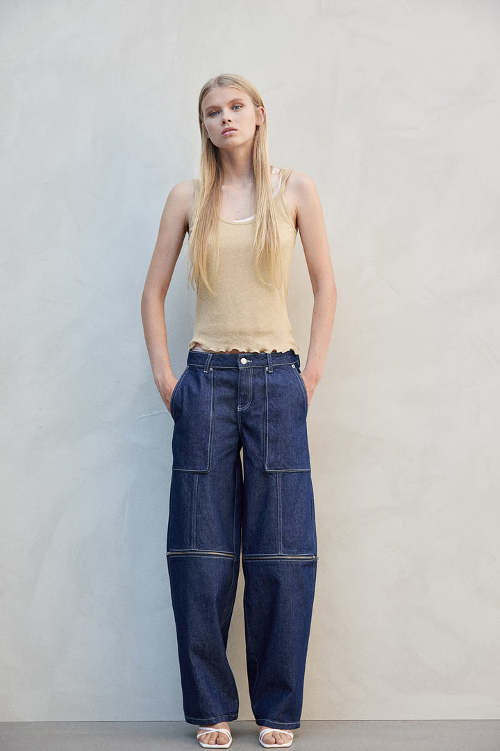 H&M Barrel Low Cargo Jeans