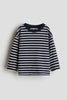 Navy blue/white striped