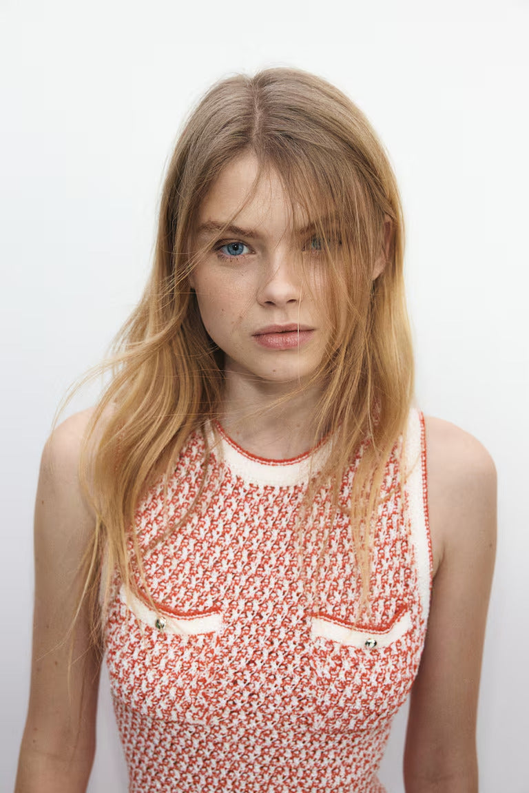 H&M Pocket-Detail Textured-Knit Dress