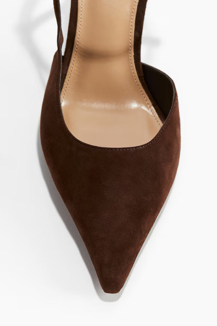 H&M Pointed-Toe Leather Pumps