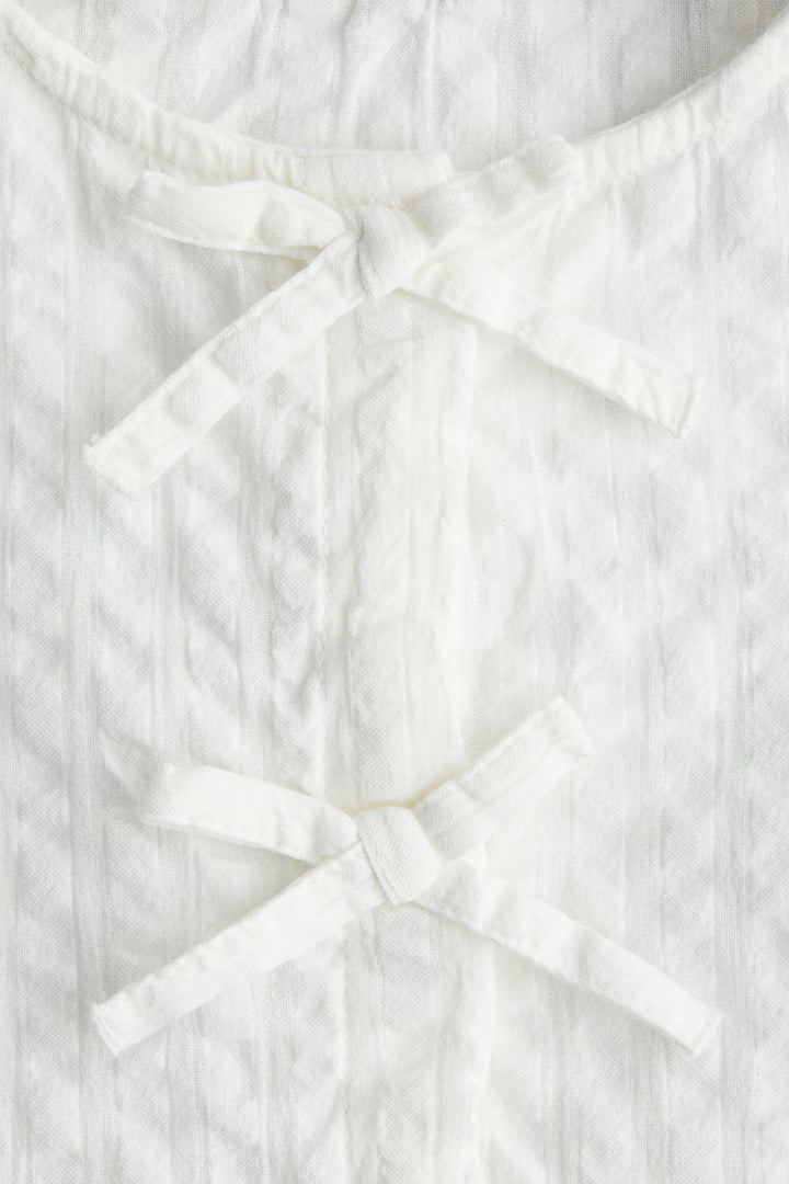 H&M Cotton Seersucker Peplum Blouse