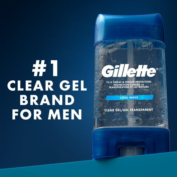 Gillette Clear Gel Antiperspirant and Deodorant for Men Cool Wave Scent, Twin pack 2 of 108g