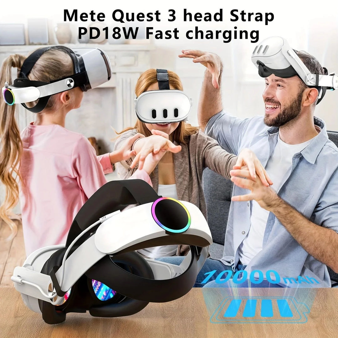 Prociv Battery Head Strap for Meta Quest 3/3S, 10000mAh Charging Elite Strap Replacement for Enhanced Comfort and Play Time, Adjustable Elite Strap VR Accessories for Meta/Oculus Quest 3S