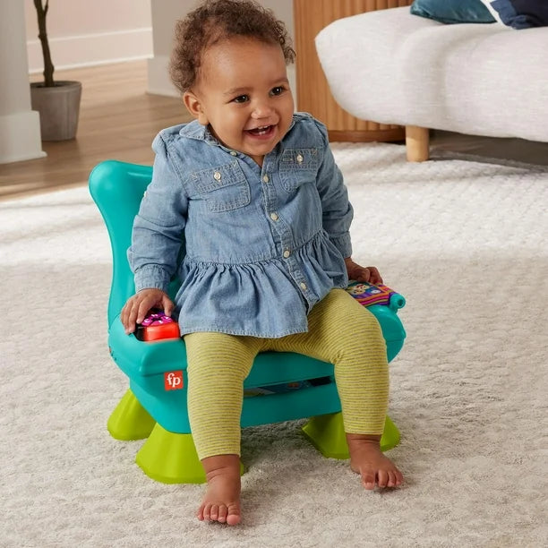 Fisher-Price Laugh & Learn Smart Stages Chair Teal Electronic Learning Toy for Toddlers, Multilanguage Version, Ages 1+