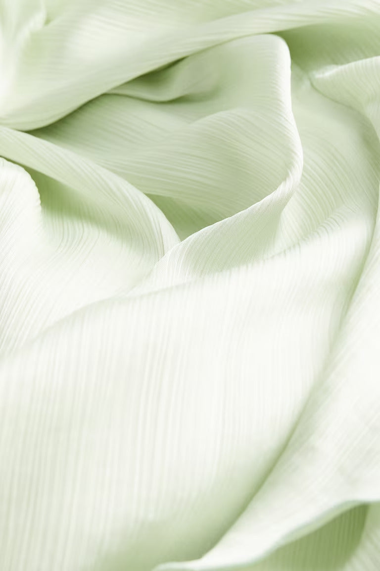 H&M Flounce-trimmed Satin Dress