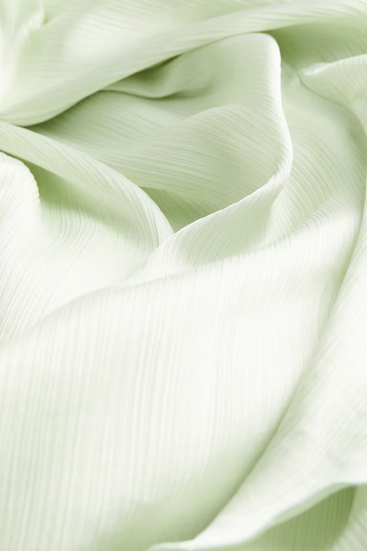 H&M Flounce-trimmed Satin Dress