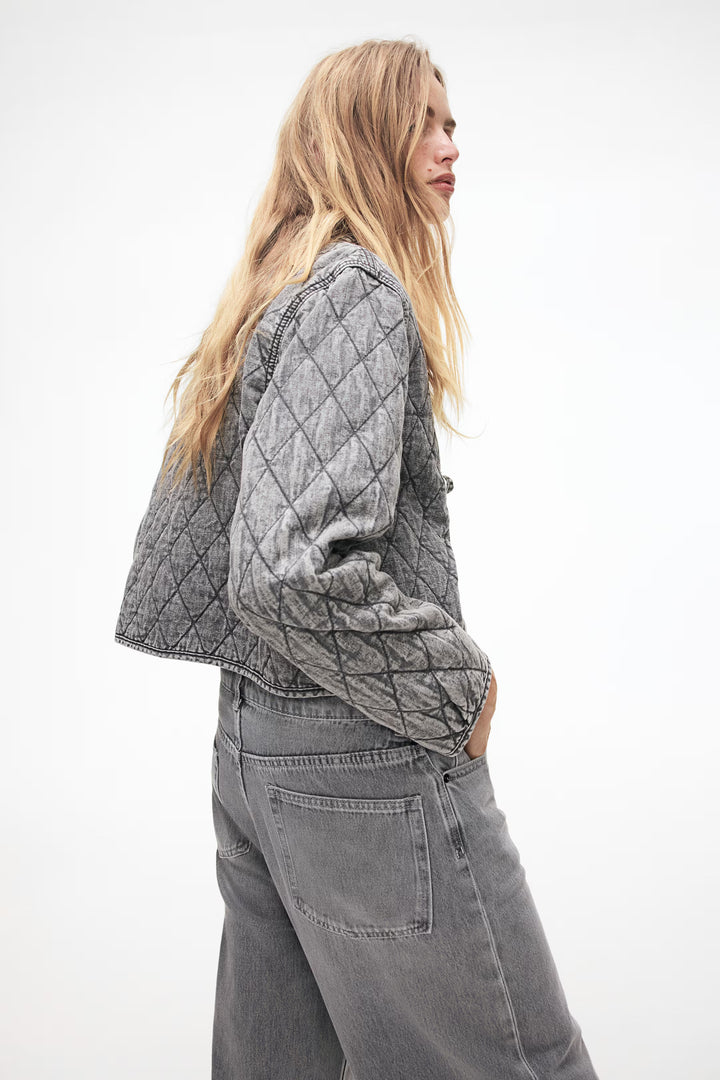 H&M Quilted Denim Jacket