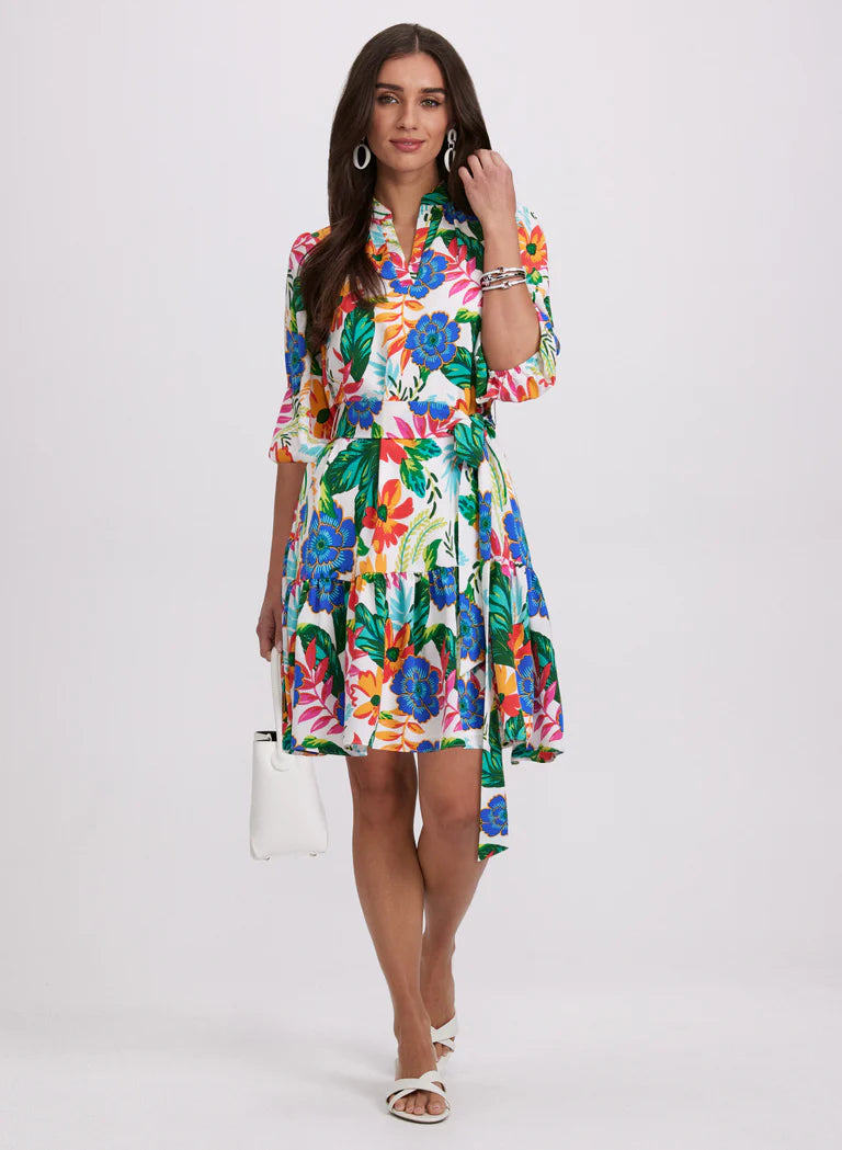 LAURA Tropical Floral Print Dress
